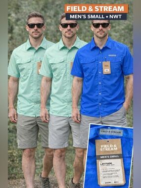 Field & Stream Latitude Shirts Bundle 3 Mens sz Small NEW Fishing UPF 50 summer